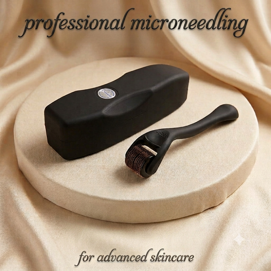 Titanium Derma Roller for Face, Hair, Scalp & Beard | 540 Microneedle Skin Care Tool (0.25mm–3.0mm)
